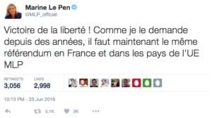 Marine le Pen tweet